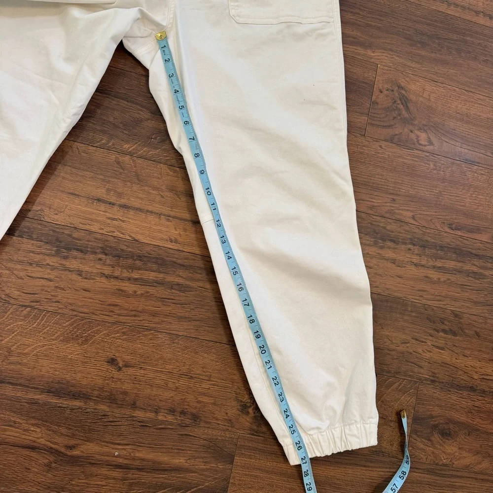 Banana Republic Authentic Chino Jogger Pants Size 14 White Zip Ankle Length